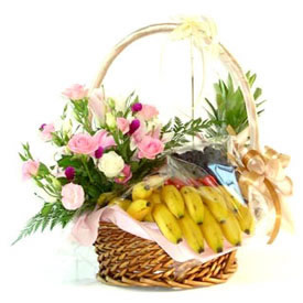 Basket of Fruits and Flowers