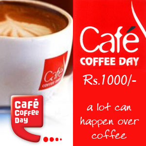 Cafe Coffee Day Gift Vouchers Rs.1,000/-