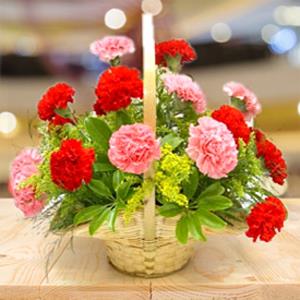 Carnation Arrangement In Basket