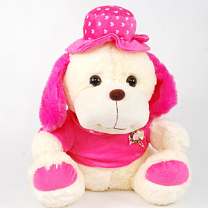 Puppy with Pink Cap