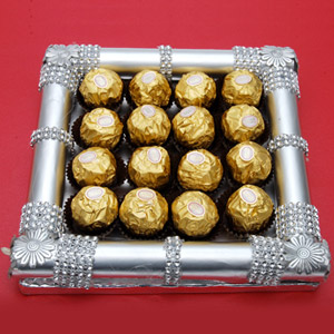 Ferrero Rocher in Silver Tray