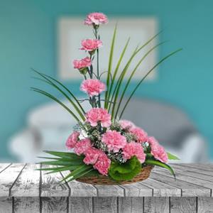 Pink Carnation Basket