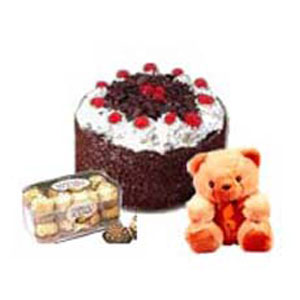 Black Forest Cake, teddy N Chocolates