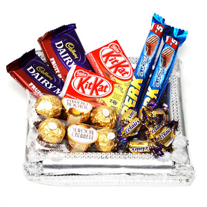 Silver Tray with chocolates