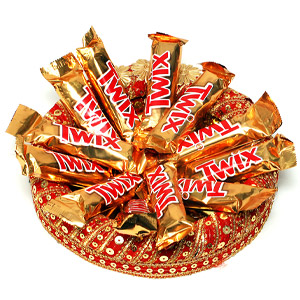 Tray with Twix Chocolates
