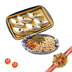 Dry-fruits and Sweets With Rakhi