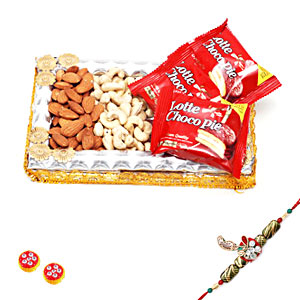 Almond,Cashew & Chocolates with Rakhi