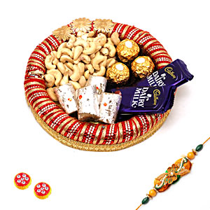 Palatable sweets, Dry Fruit & Chocolate Combo with Rakhi