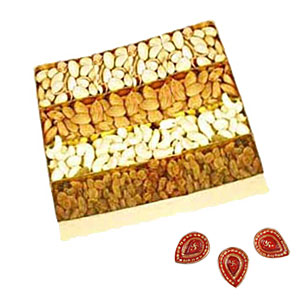 Tasty Dry Fruits with Diyas