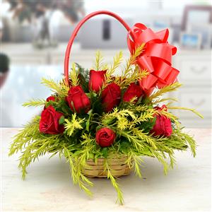 Lovely Roses in a basket