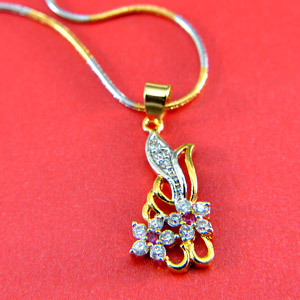 Floral Pendant with Necklace