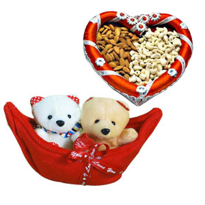 Adorable Soft toy and Dry Fruits Combo