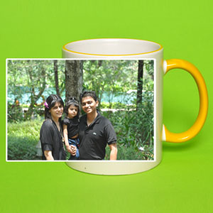  Orange Rim and Handle Mug 