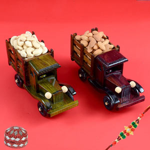 Trucks Loaded with Dry fruits with Rakhi