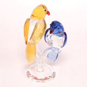 Crystal Parrots Showpiece