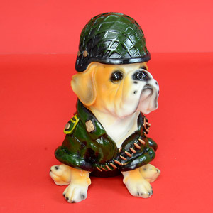 Military Bull Dog Piggy Bank