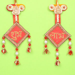 Subh Labh Wall Hanging With Terracotta Ganesh