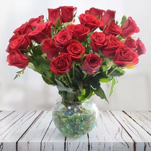 Red Roses Arranged in a Vase