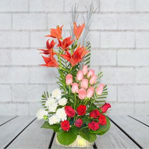 Mixed Flower Basket For You