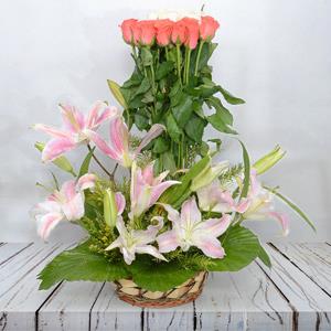 Rose Lily Flower Basket