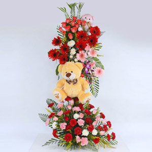 Flower Arrangement With Teddy