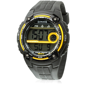 Sonata Nd7990Pp02J Black/Grey Digital Watch