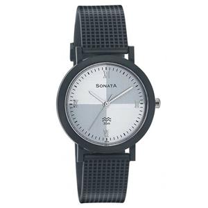 Sonata 7934PP01A Grey/White Analog Watch