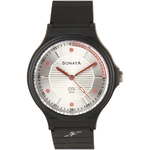 Sonata N7964PP03 Black/White Analog Watch