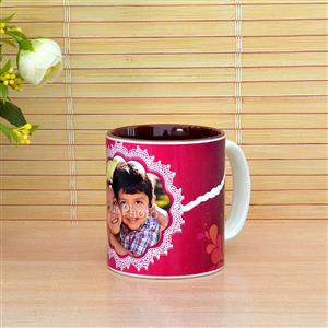 Personalized Rakhi Mug (Brown Inner)