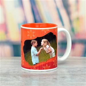 Personalized Inner Orange Mug For Rakhi