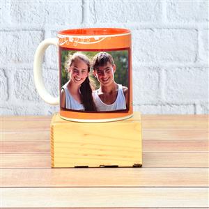 White & Orange 2-Toned Customised Mug