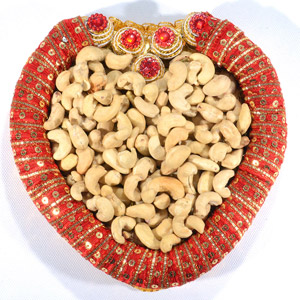 Cashews in a Heart Shaped Tray