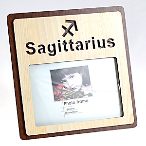 Expressive Wooden Sagittarius Photo Frame