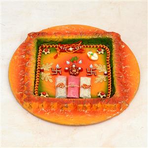 Handmade Thali With Ganesha Figurine