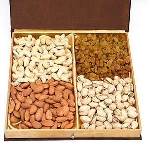 Dry Fruits in a Brown Decorative Box