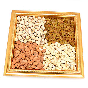 Golden Tray of Dry Fruits
