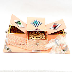 Dry Fruits in a Gorgeous Peach Colored Box