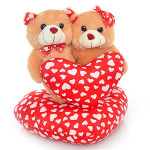 Snarty Couple Teddy in Browwn & in a Heart