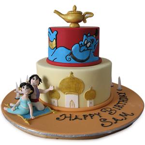Adorable Aladdin & Jasmine cake with Genie 2.5kg