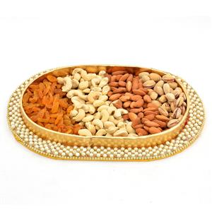 Dry Fruits in Oval Designer Tray