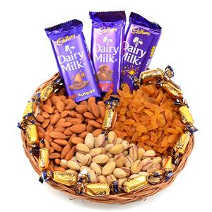 Mixed Chocolates and Dry Fruits Basket