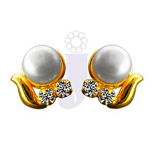Cz Button Pearl Tops