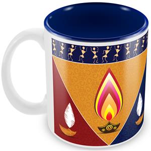 Amazing Blue Diwali Mug