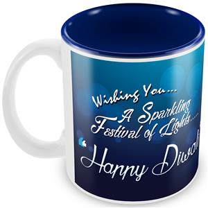 Sparkling Blue Diwali Mug