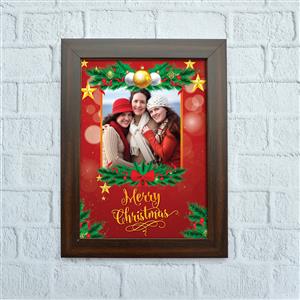 Bright Red Christmas Photo Frame