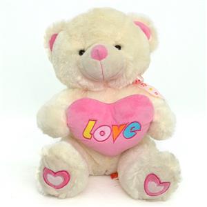 White and Pink Love Teddy