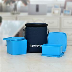 Set of Blue Lunch Box