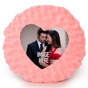 Personalized Rose Round Heart Pillow
