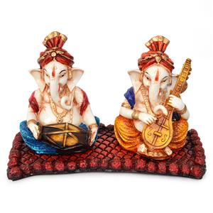 Pair of Music Loving Ganeshas