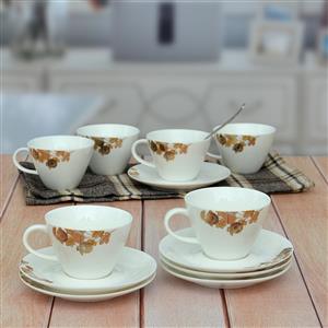 White & Gold Tea Cup & Saucer